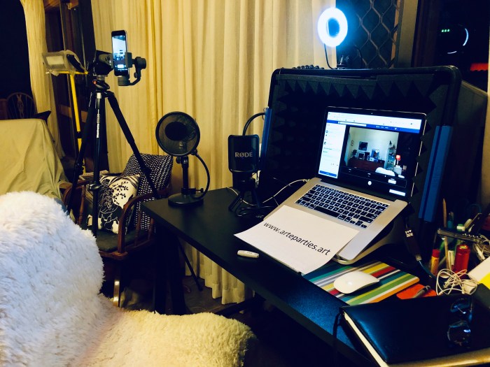 Set up to livestream events for the F50 festival on ART e-Parties