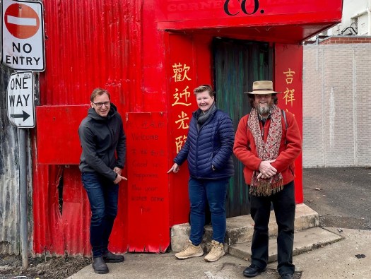 Ronnie Grammatic Kim V Goldsmith and Kit Kelen in Wellington NSW